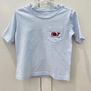 Vineyard Vines Sky Blue Kids Tee with Red Whale Logo